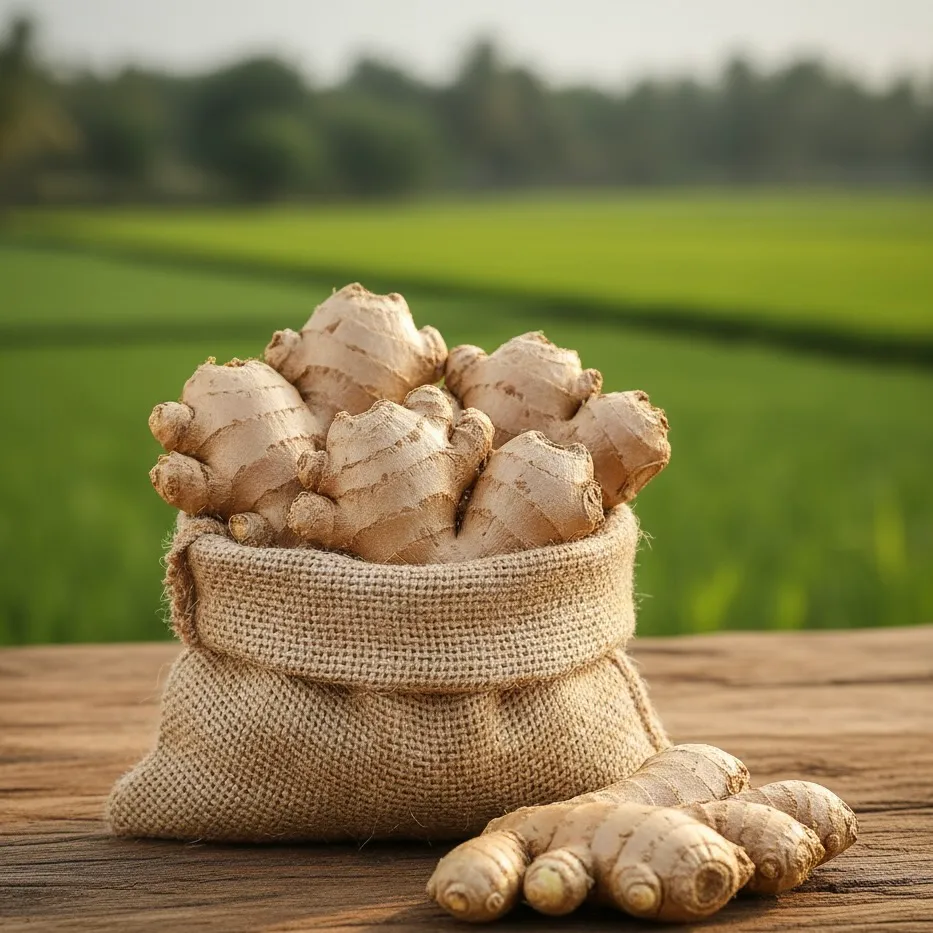 Premium Idukki dry ginger from DG Fresh Spices, naturally dried and hand-selected for quality and aroma.